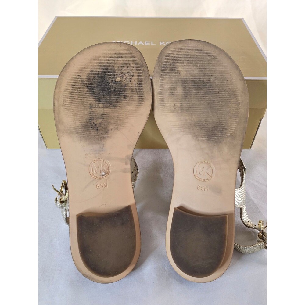 Michael Kors Women's MK Plate Flat Thong Sandals Size 6.5m - Picture 6 of 8